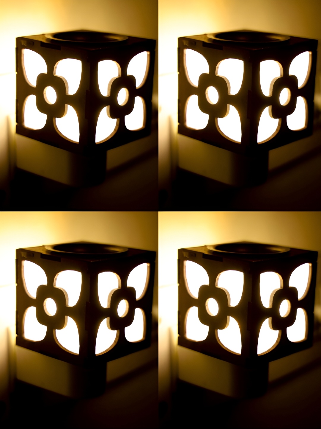 

Gojeeva Brown Wooden Camphor Diffuser With Switch And Lamp