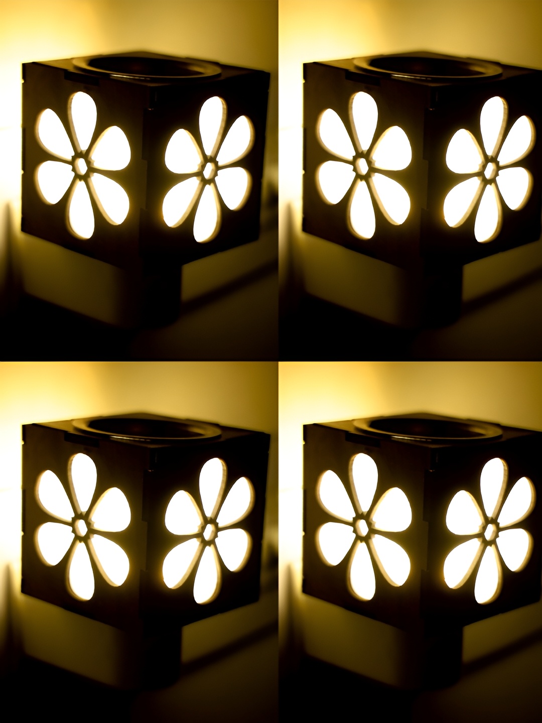 

Gojeeva Brown Wooden Camphor Diffuser Glass With Switch