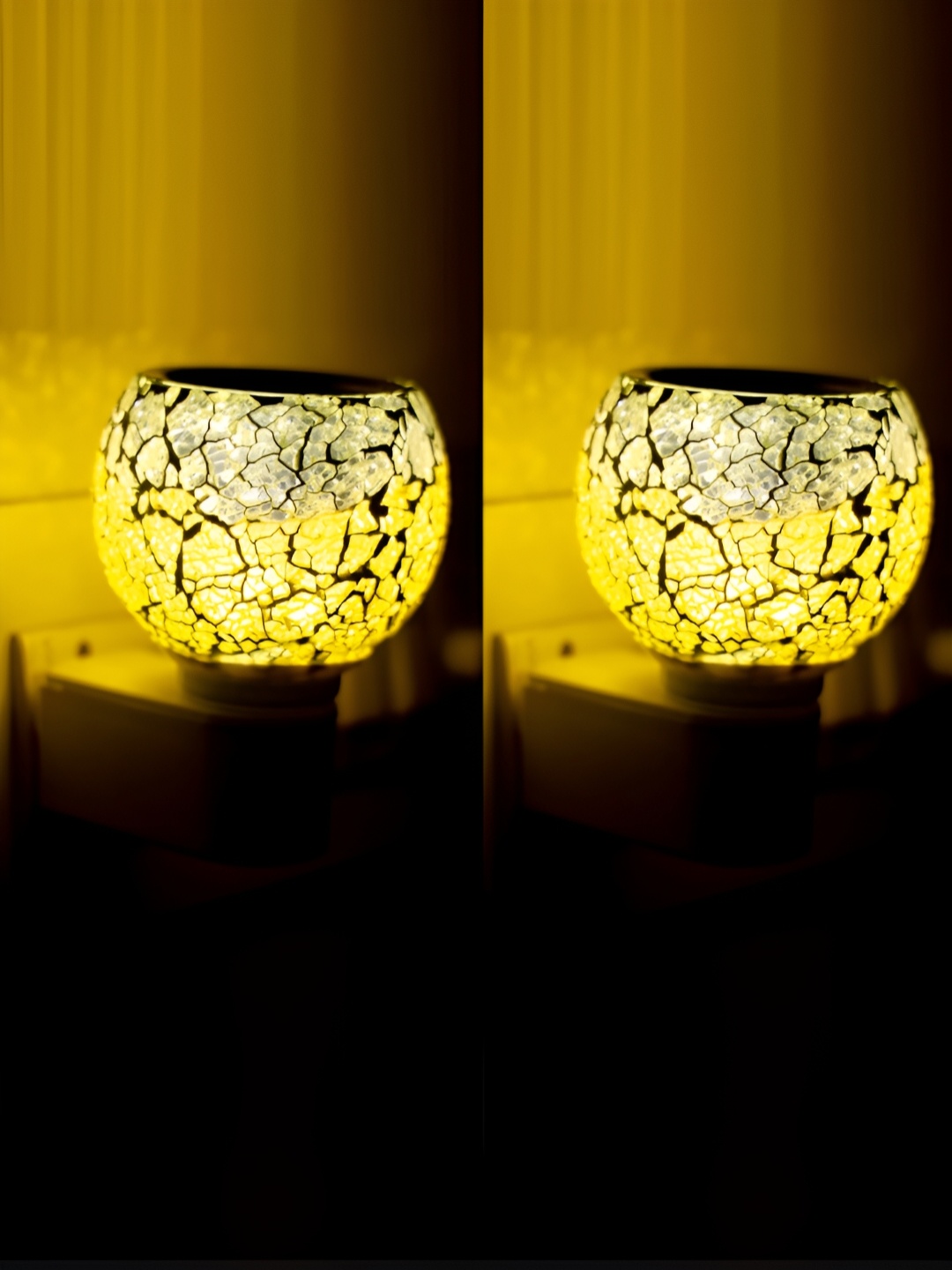 

Gojeeva White & Yellow Camphor Diffuser Glass With Switch