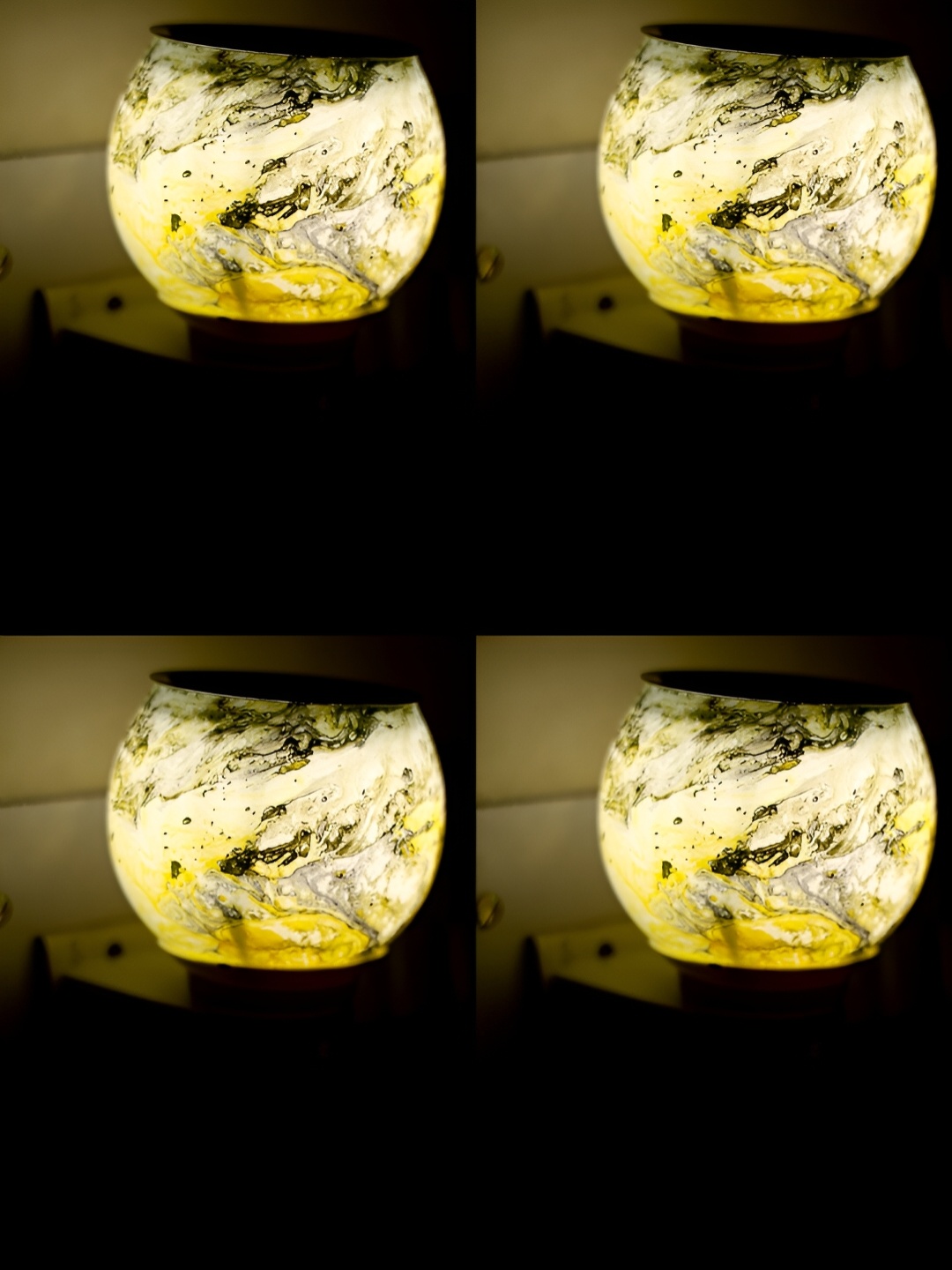 

Gojeeva Yellow & White Camphor Diffuser Glass With Switch