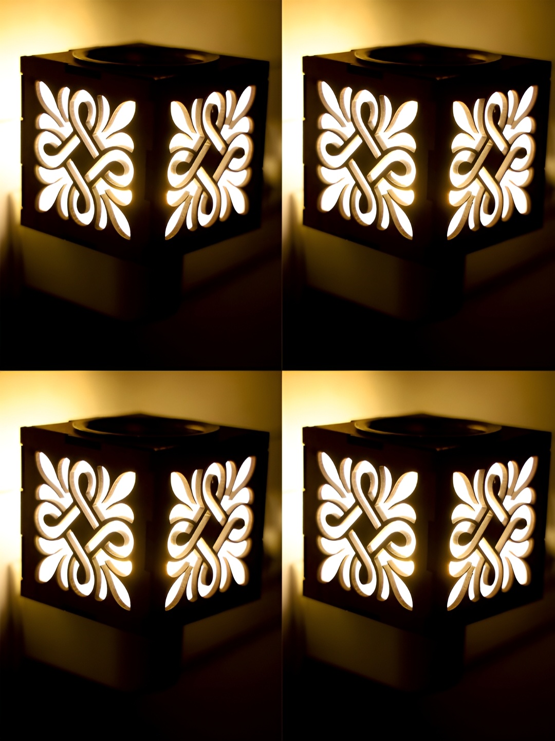 

Gojeeva Brown & White Camphor Diffuser Glass With Switch