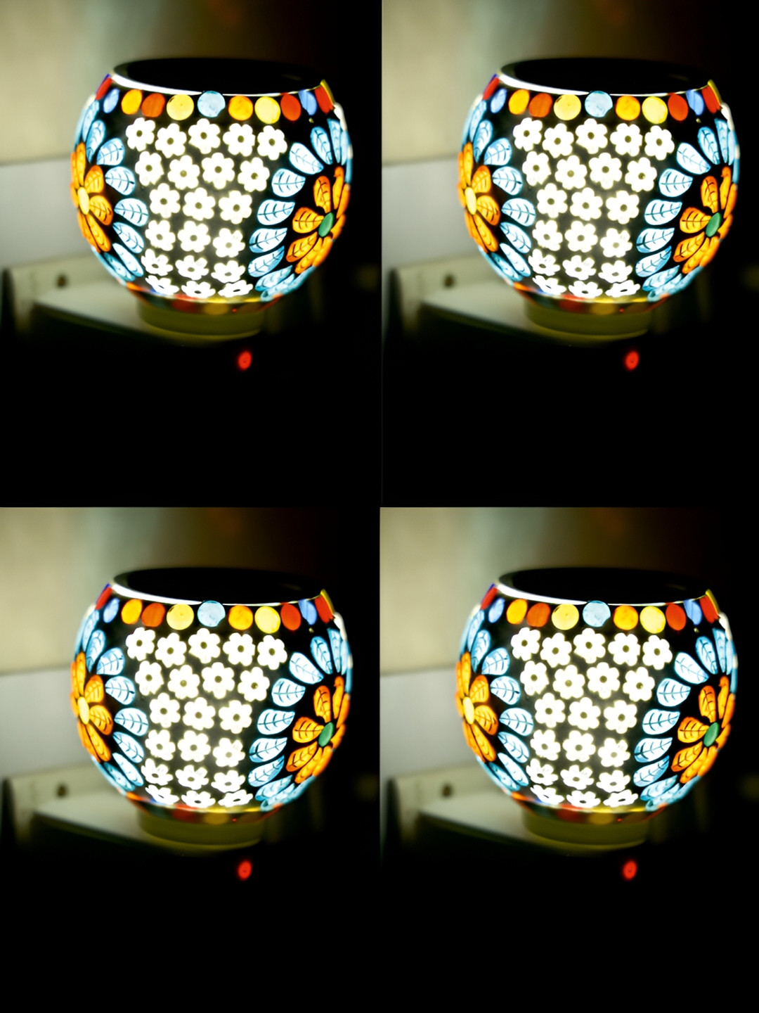 

Gojeeva White & Blue Camphor Diffuser Glass With Switch