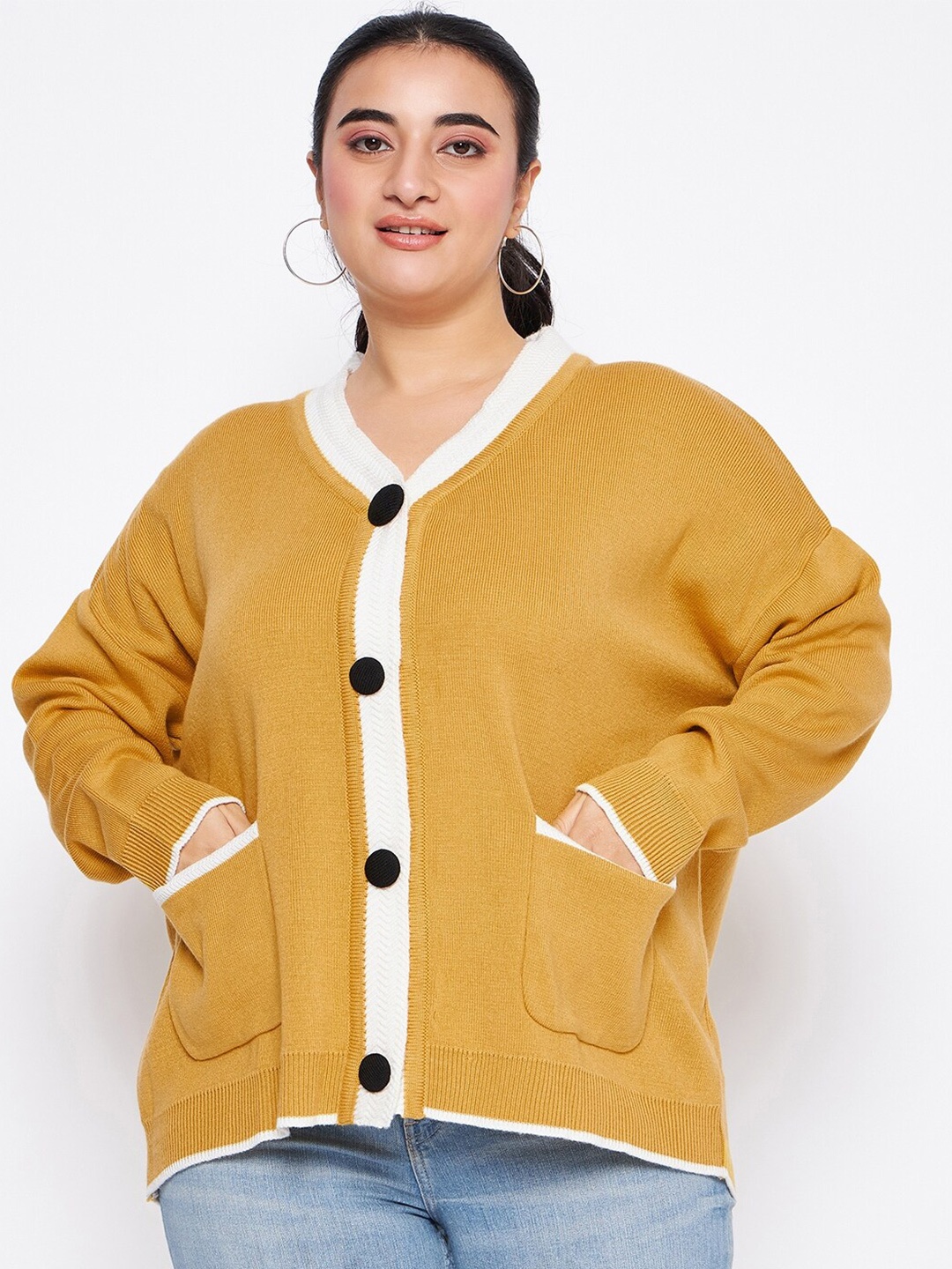 

Club York V-Neck Acrylic Cardigan, Yellow