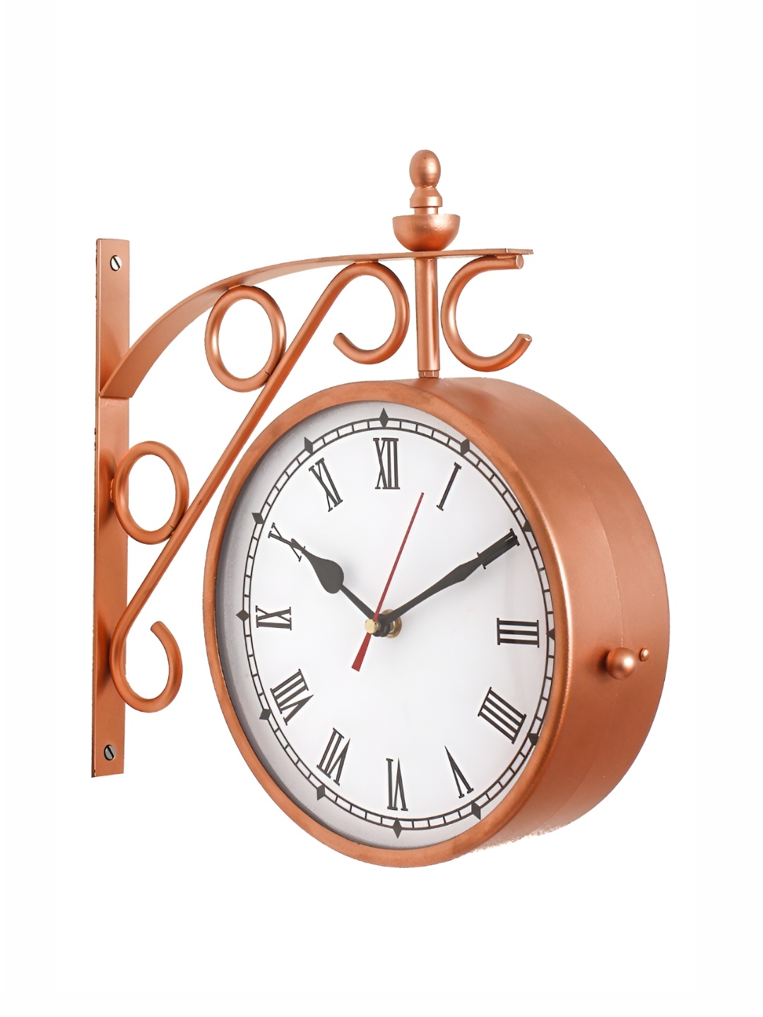 

Ancient Clock Makers Copper Toned Solid Round Traditional Wall Clock