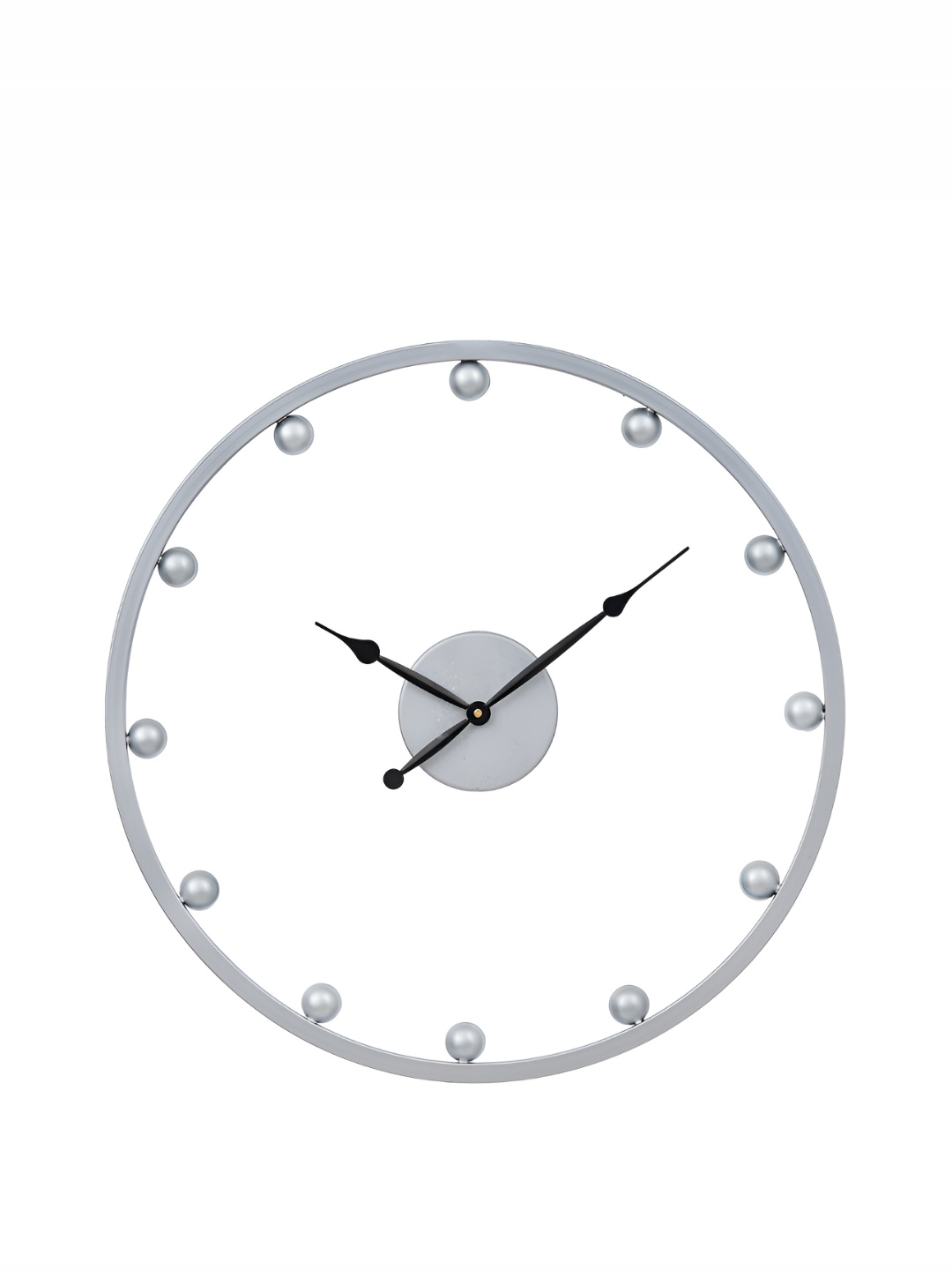 

Ancient Clock Makers Silver Toned Round Contemporary Wall Clock