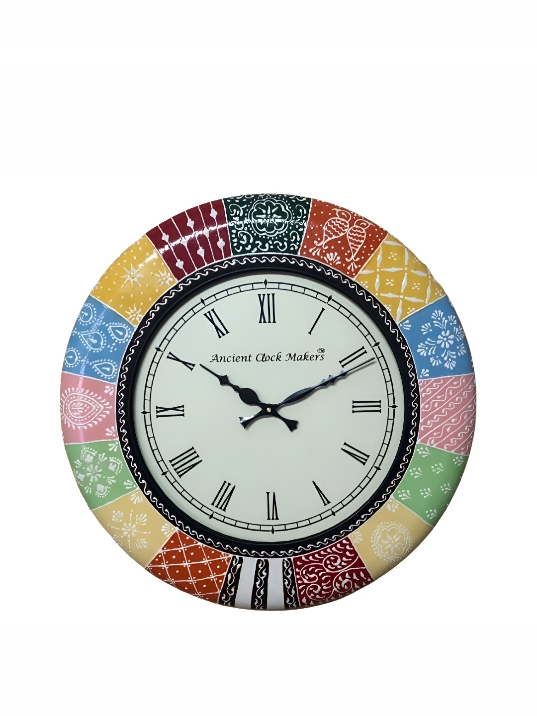 

Ancient Clock Makers White & Blue Round Traditional Wall Clock