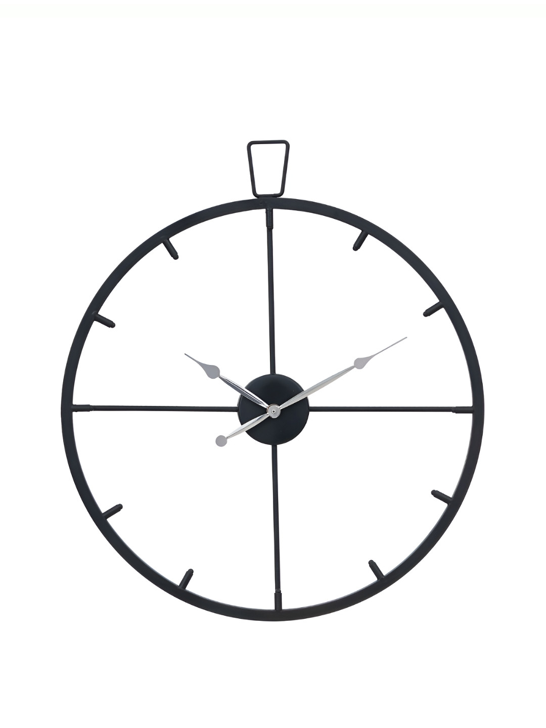 

Ancient Clock Makers Black and Silver Toned Round Analogue Contemporary Wall Clock