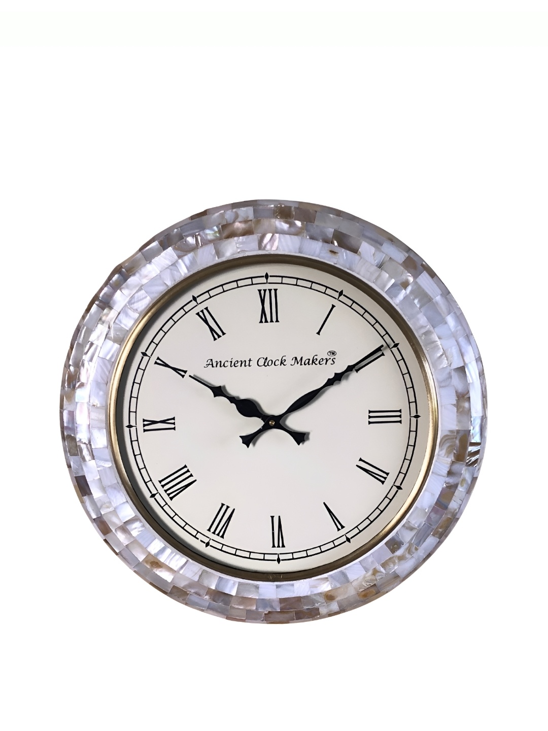 

Ancient Clock Makers Silver Toned Traditional Wall Clock