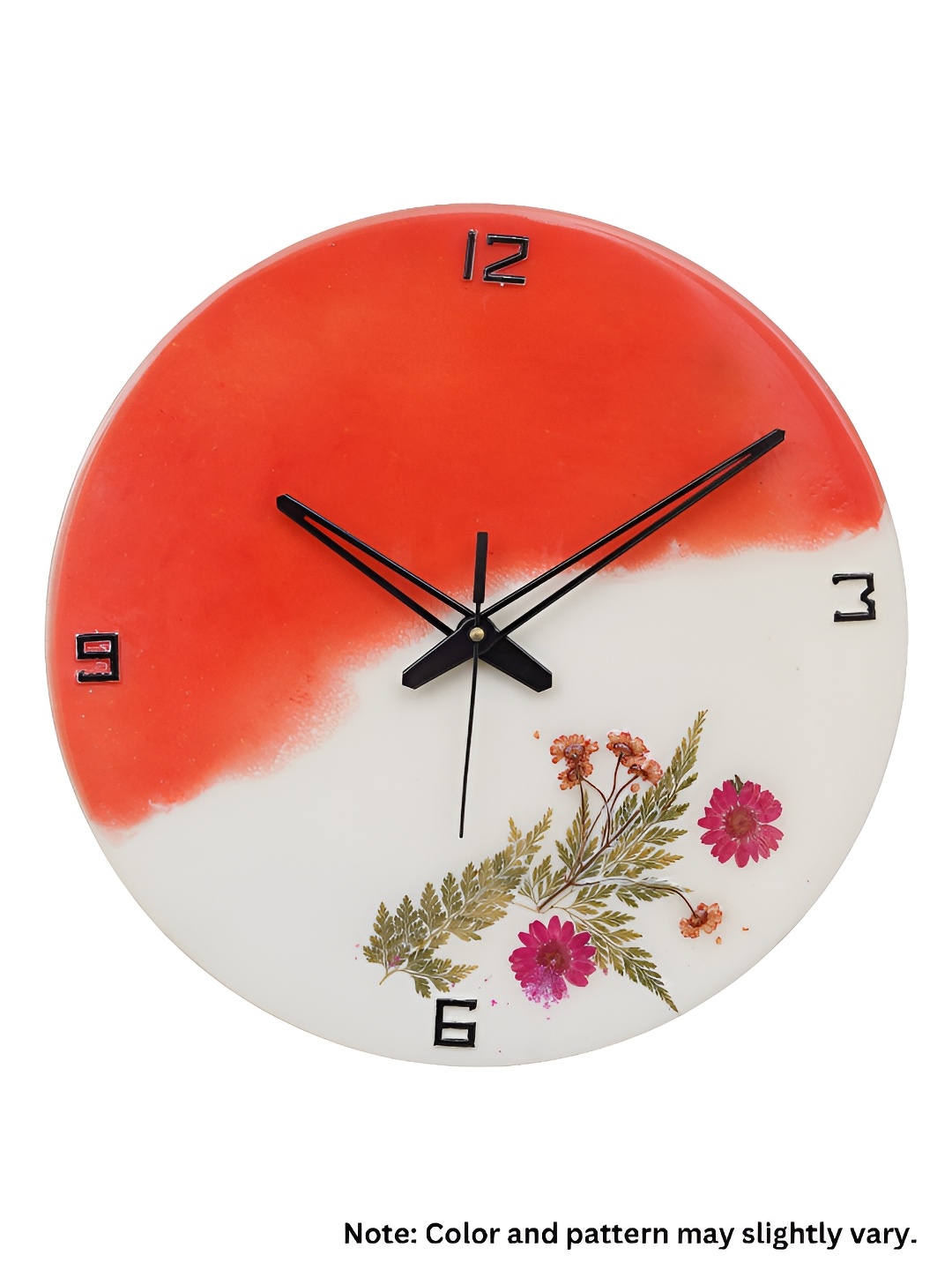 

Ancient Clock Makers Orange & White Colourblocked Round Contemporary Wall Clock