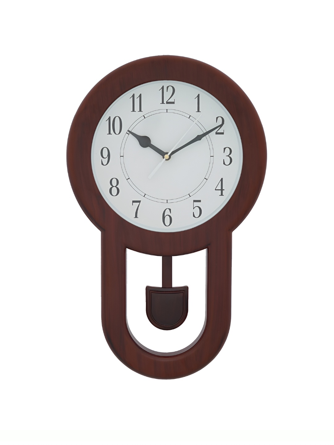 

Ancient Clock Makers Brown Round Traditional Pendulum Wall Clock