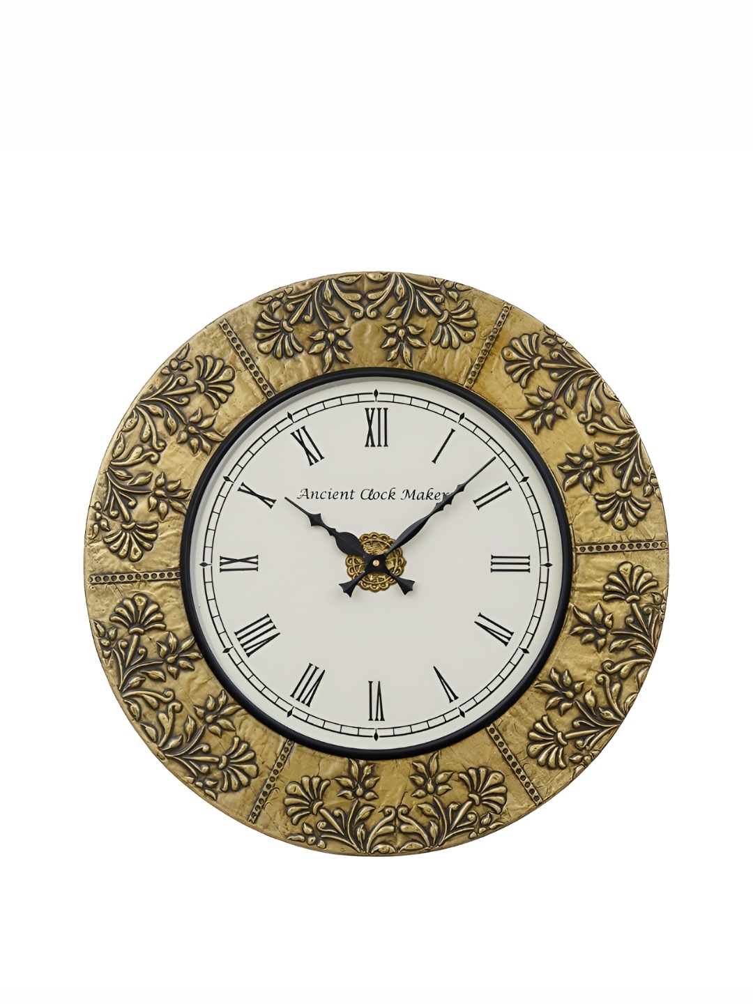 

Ancient Clock Makers Gold Toned Traditional Round Wall Clock
