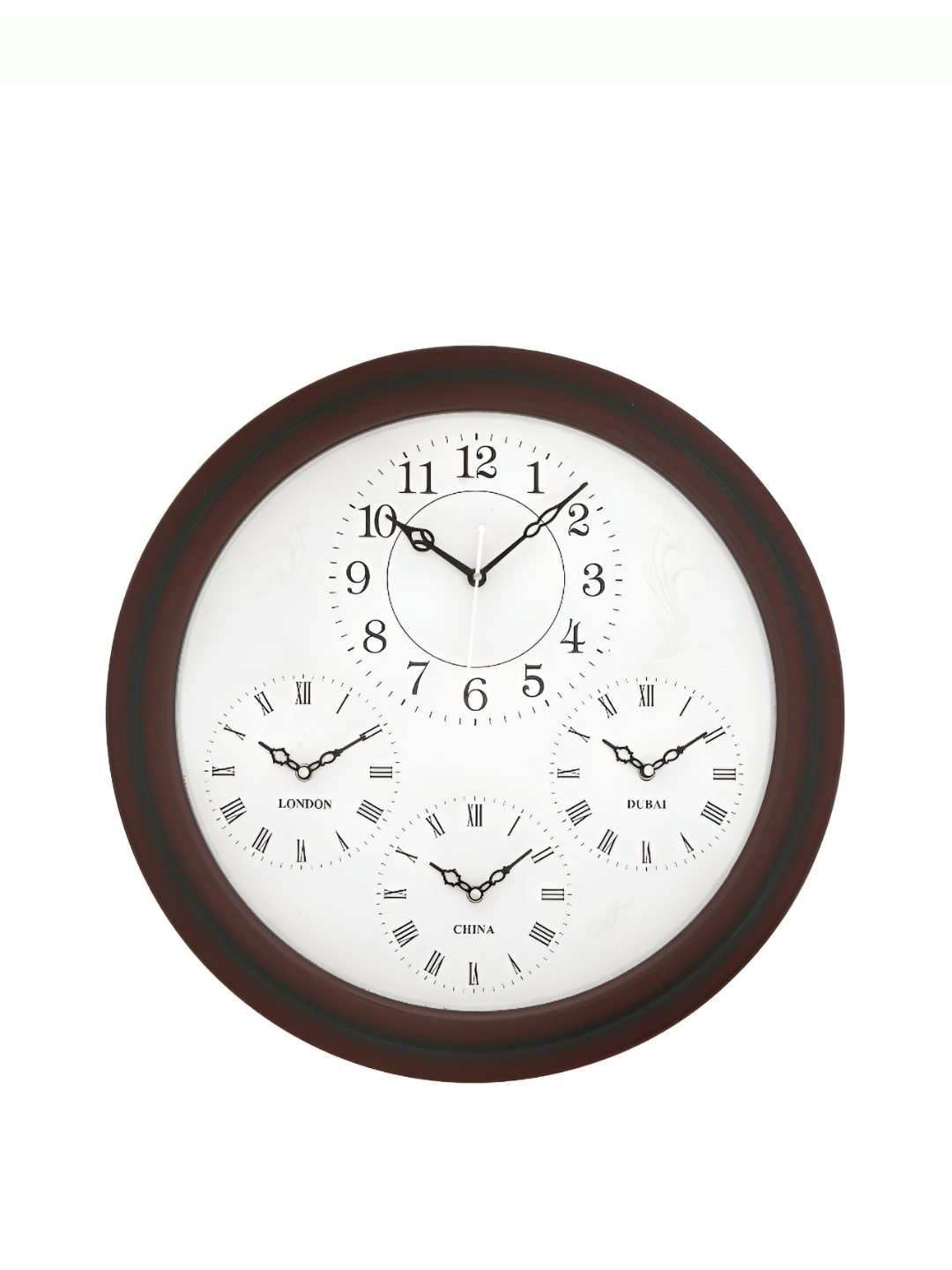 

Ancient Clock Makers Brown Textured Round Traditional Wall Clock