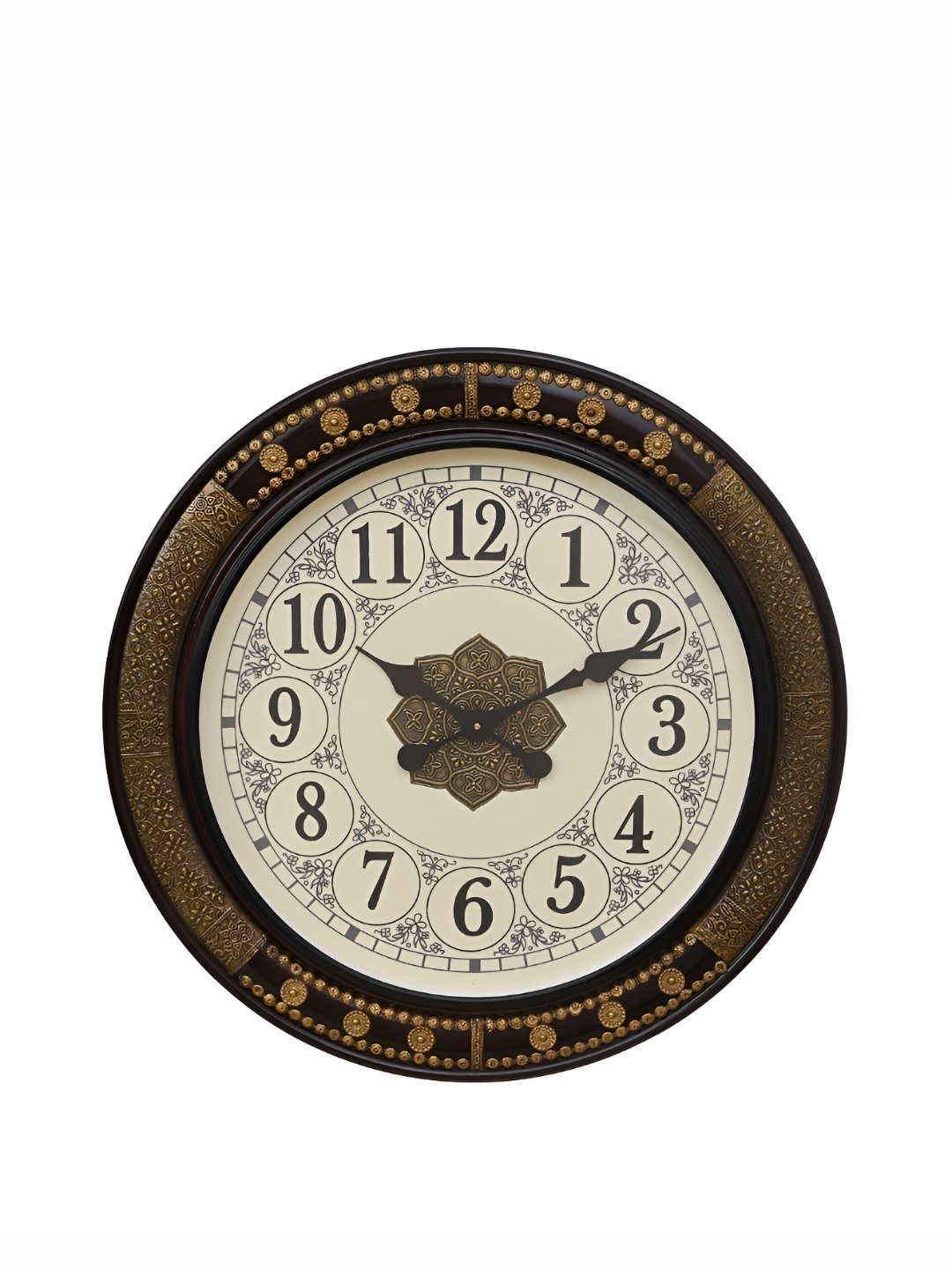 

Ancient Clock Makers Brown Textured Round Traditional Wall Clock