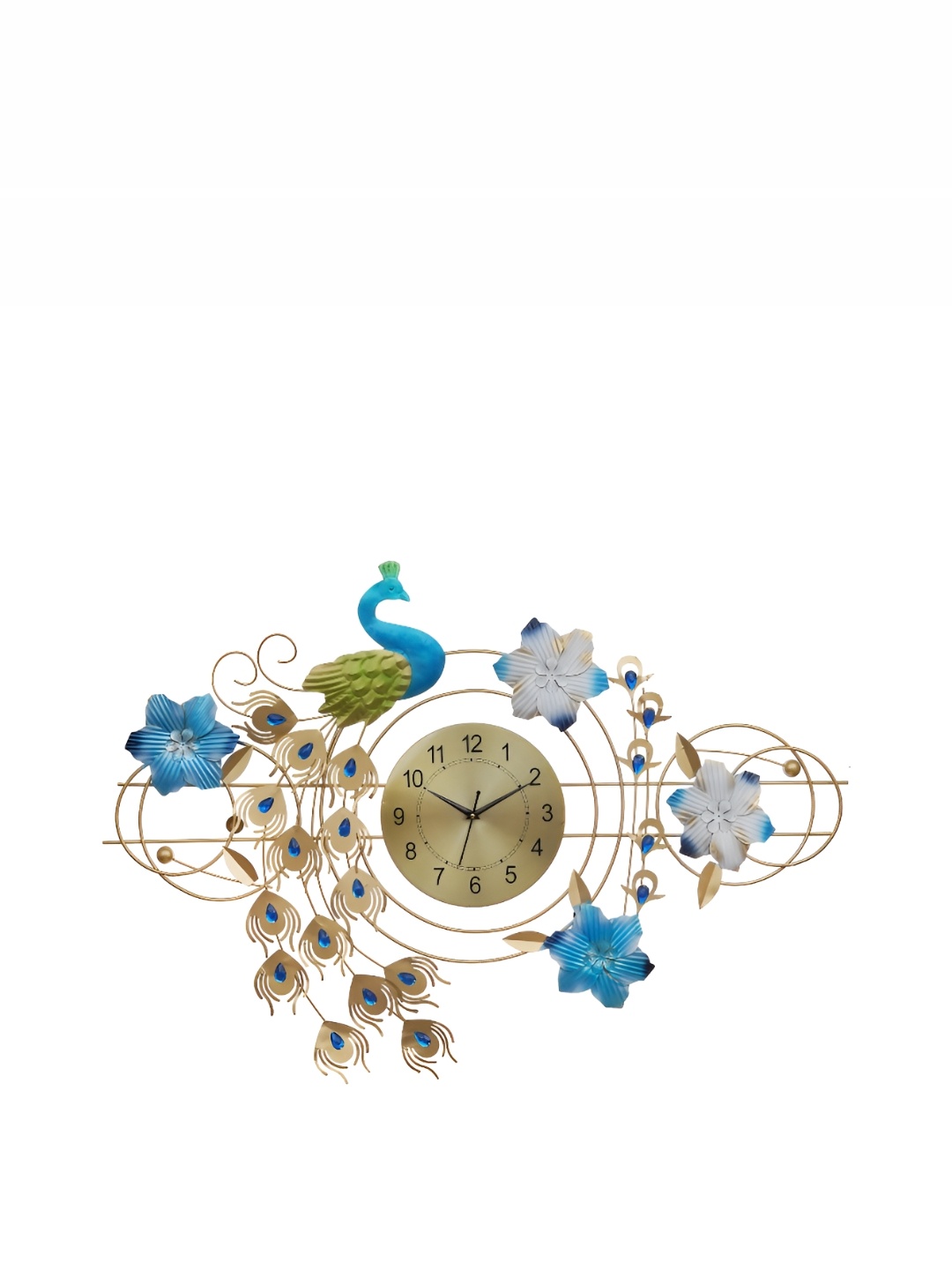 

Ancient Clock Makers Blue & Gold Toned Traditional Wall Clock