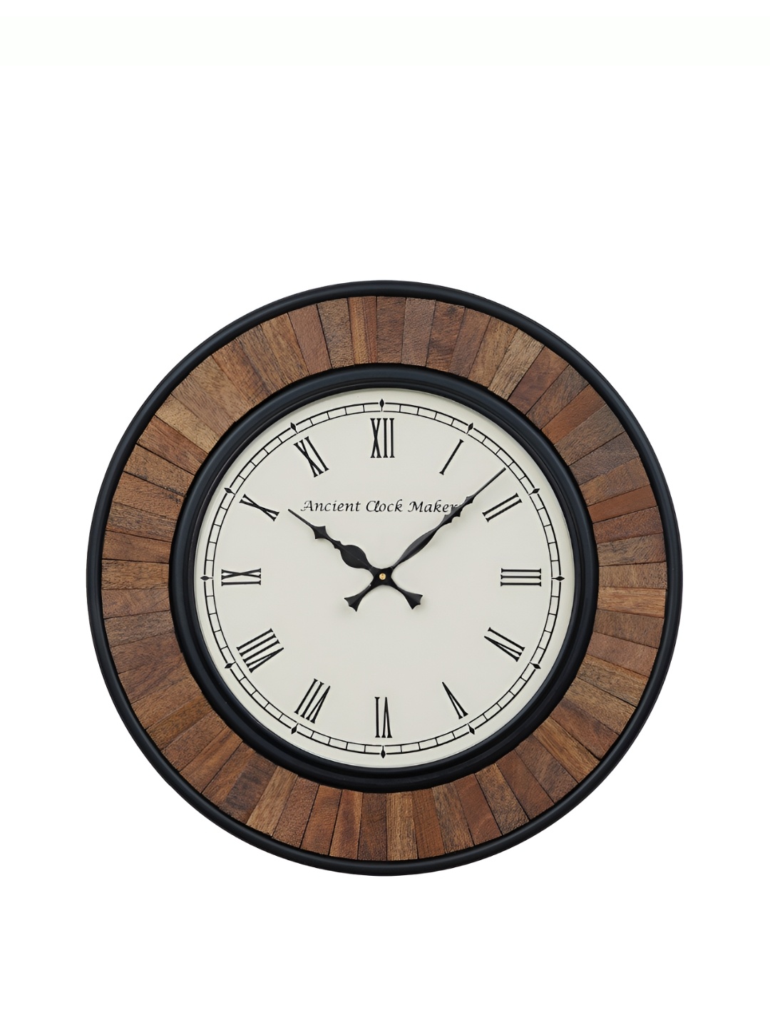 

Ancient Clock Makers Black Traditional Round Wall Clock, Brown