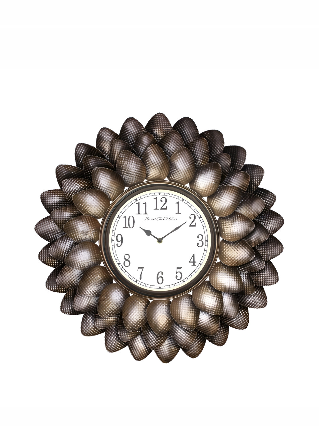 

Ancient Clock Makers Black & Gold Toned Textured Round Shaped Contemporary Wall Clock