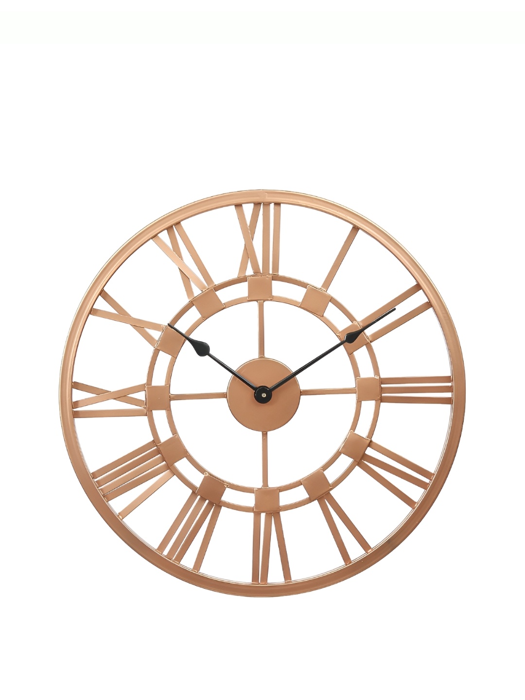 

Ancient Clock Makers Copper Toned Solid Round Traditional Wall Clock