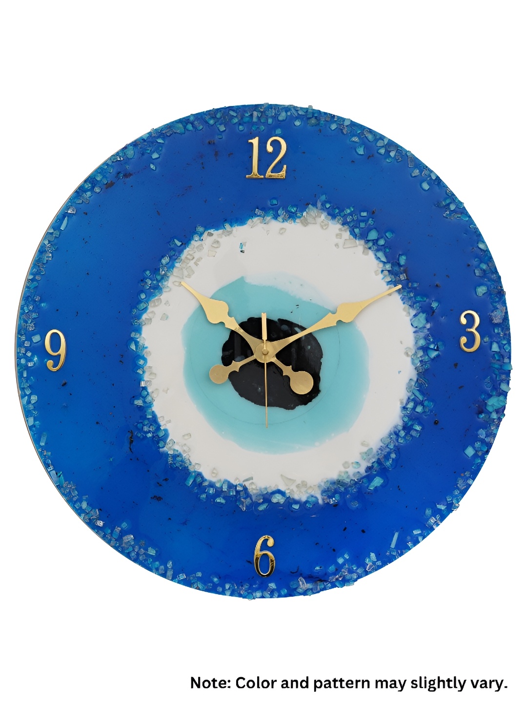 

Ancient Clock Makers Blue & White Colourblocked Round Contemporary Wall Clock