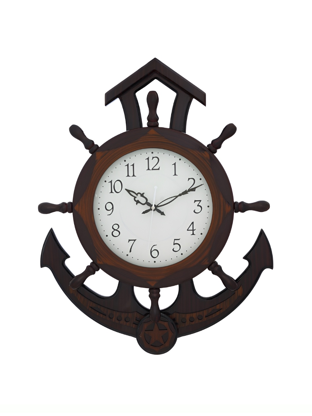 

Ancient Clock Makers Brown Textured Traditional Wall Clock