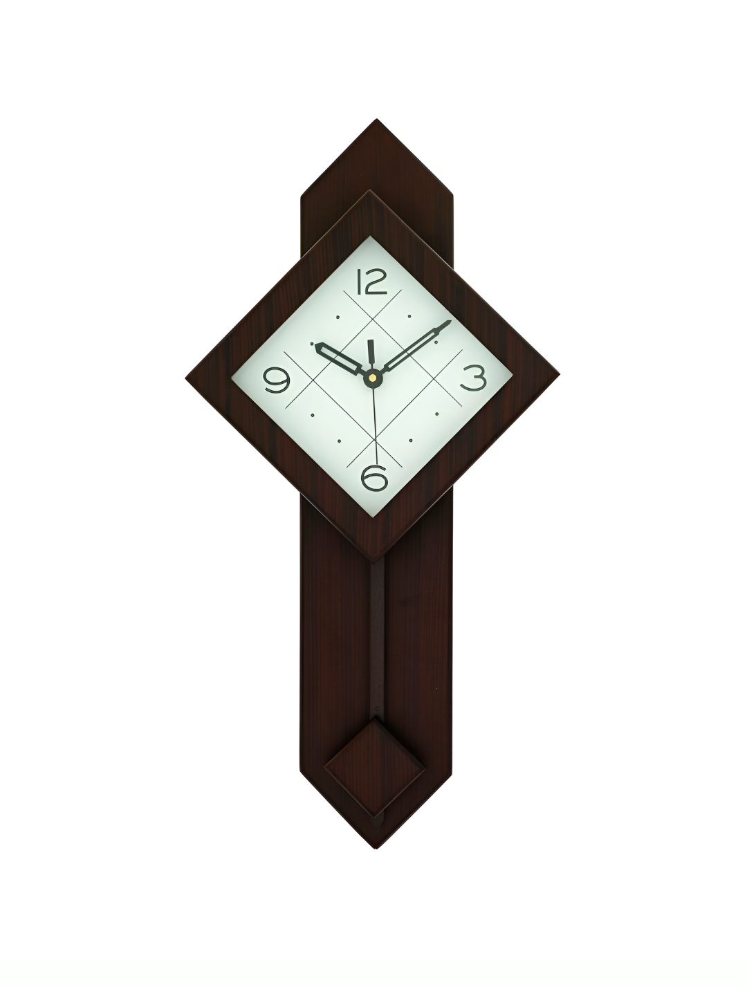 

Ancient Clock Makers Brown & White Wooden Abstract Traditional Wall Clock