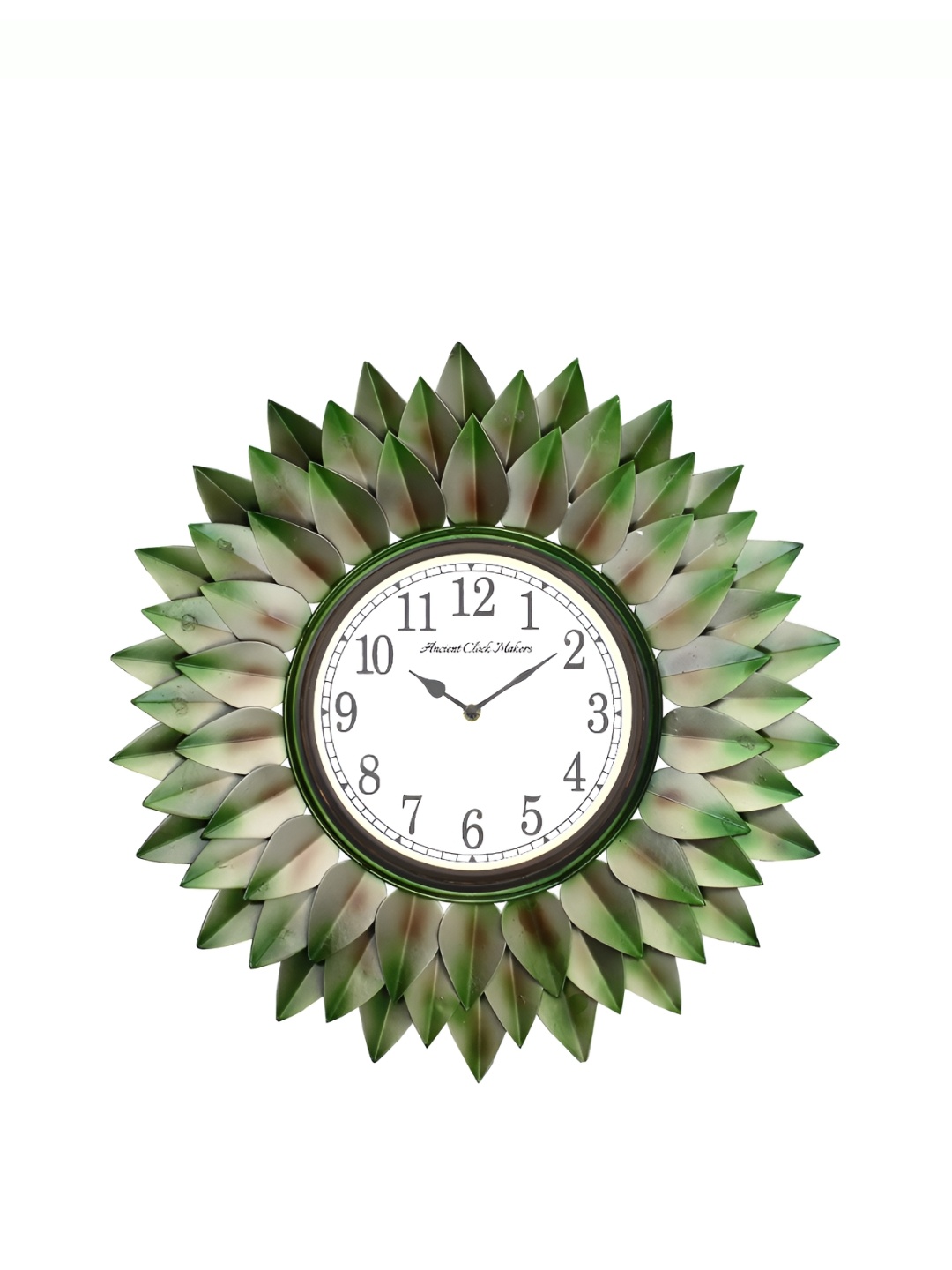 

Ancient Clock Makers Green & White Textured Round Shaped Traditional Wall Clock