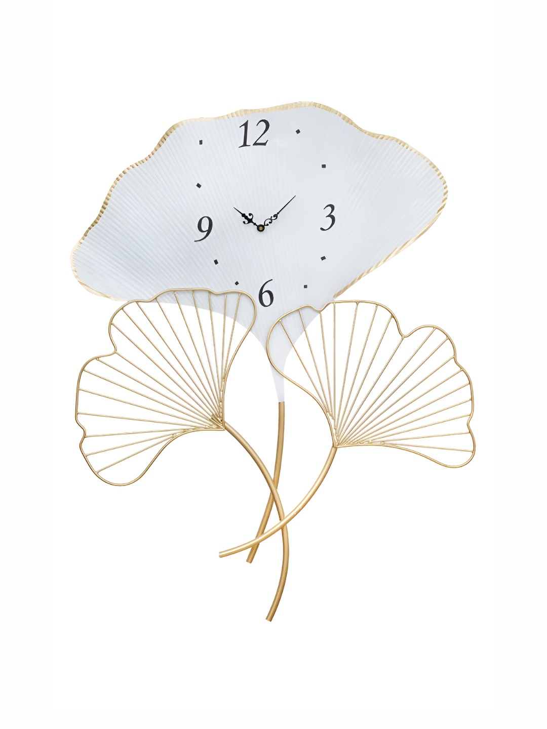 

Ancient Clock Makers White & Gold Textured Abstract Shaped Traditional Wall Clock