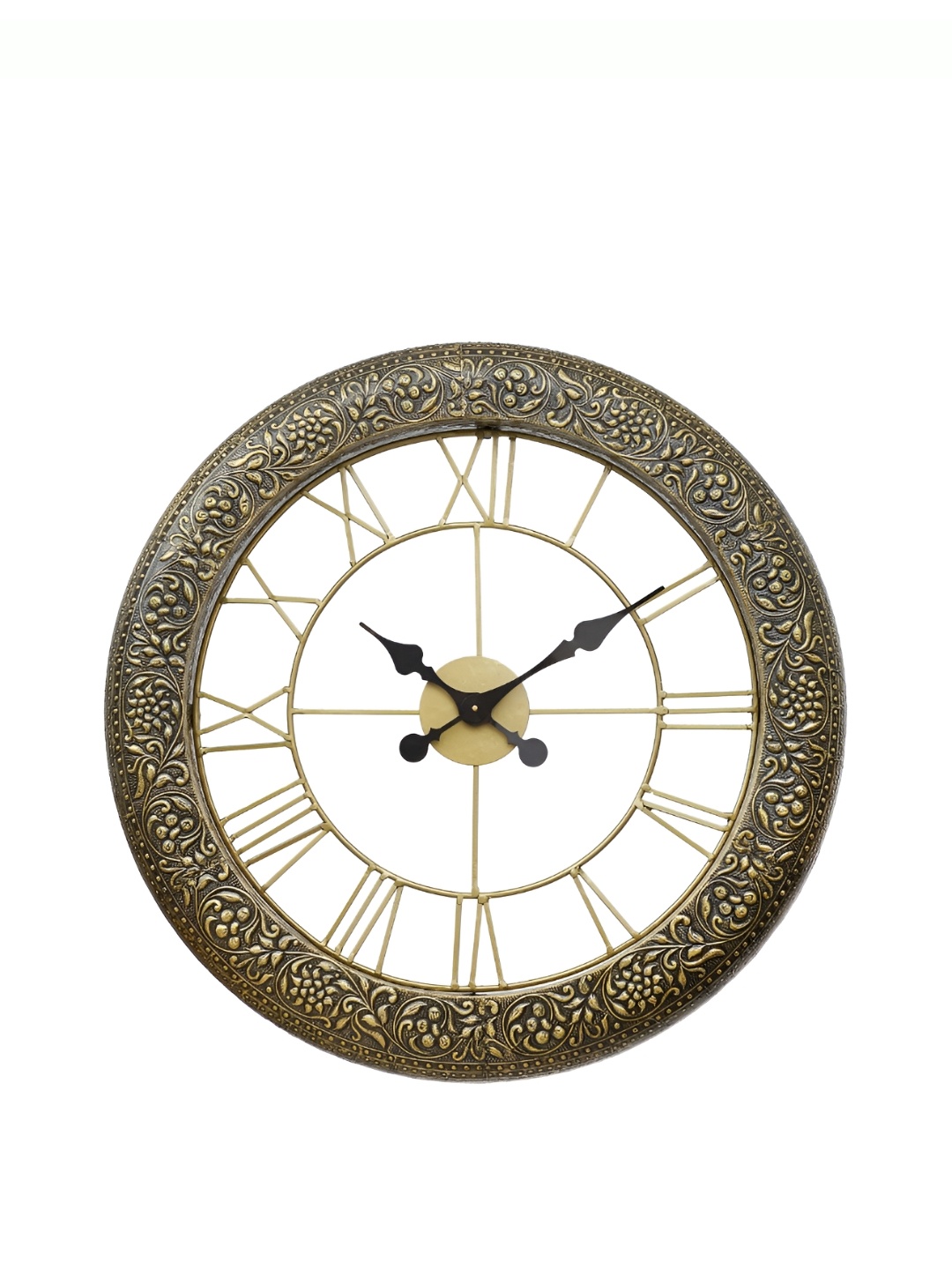 

Ancient Clock Makers Gold Toned Textured Round Traditional Analogue Wall Clock