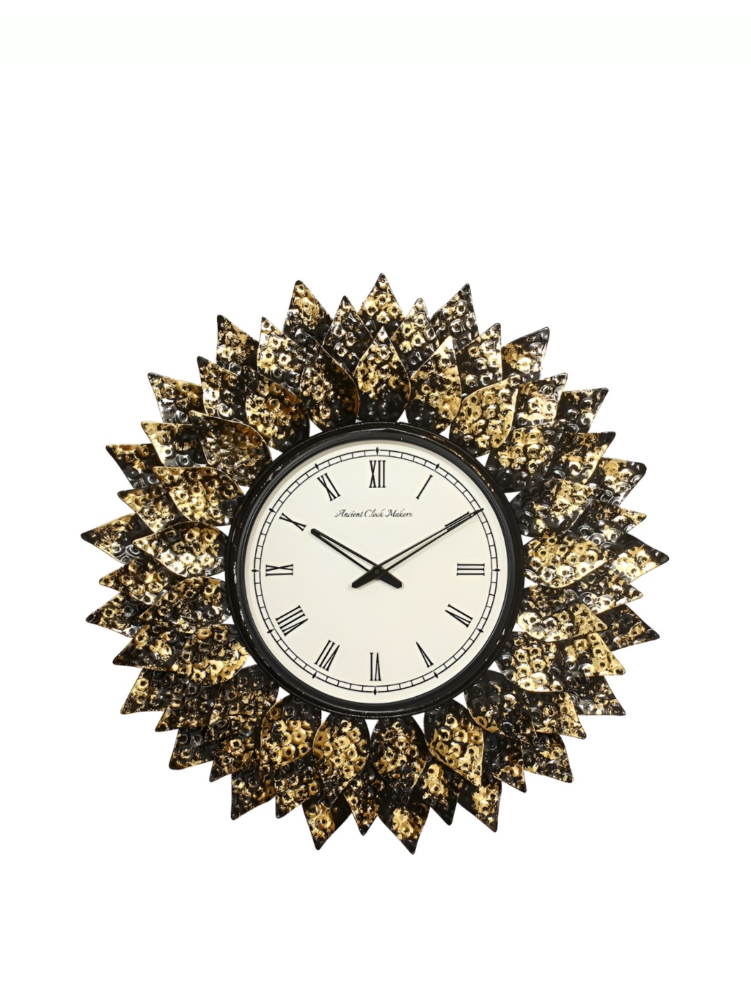 

Ancient Clock Makers Gold-Toned Textured Traditional Wall Clock