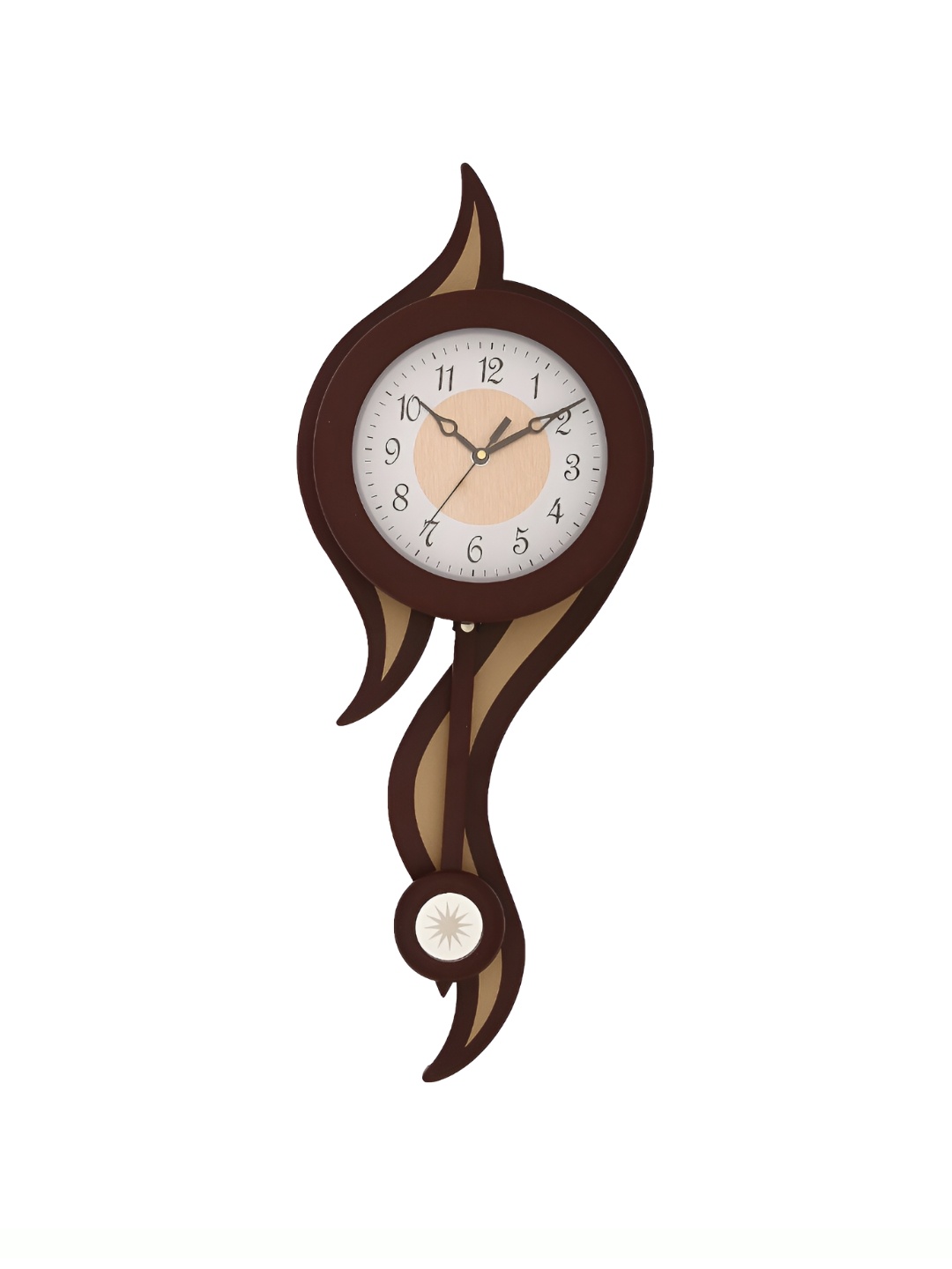 

Ancient Clock Makers Brown& White Round Traditional Wall Clock
