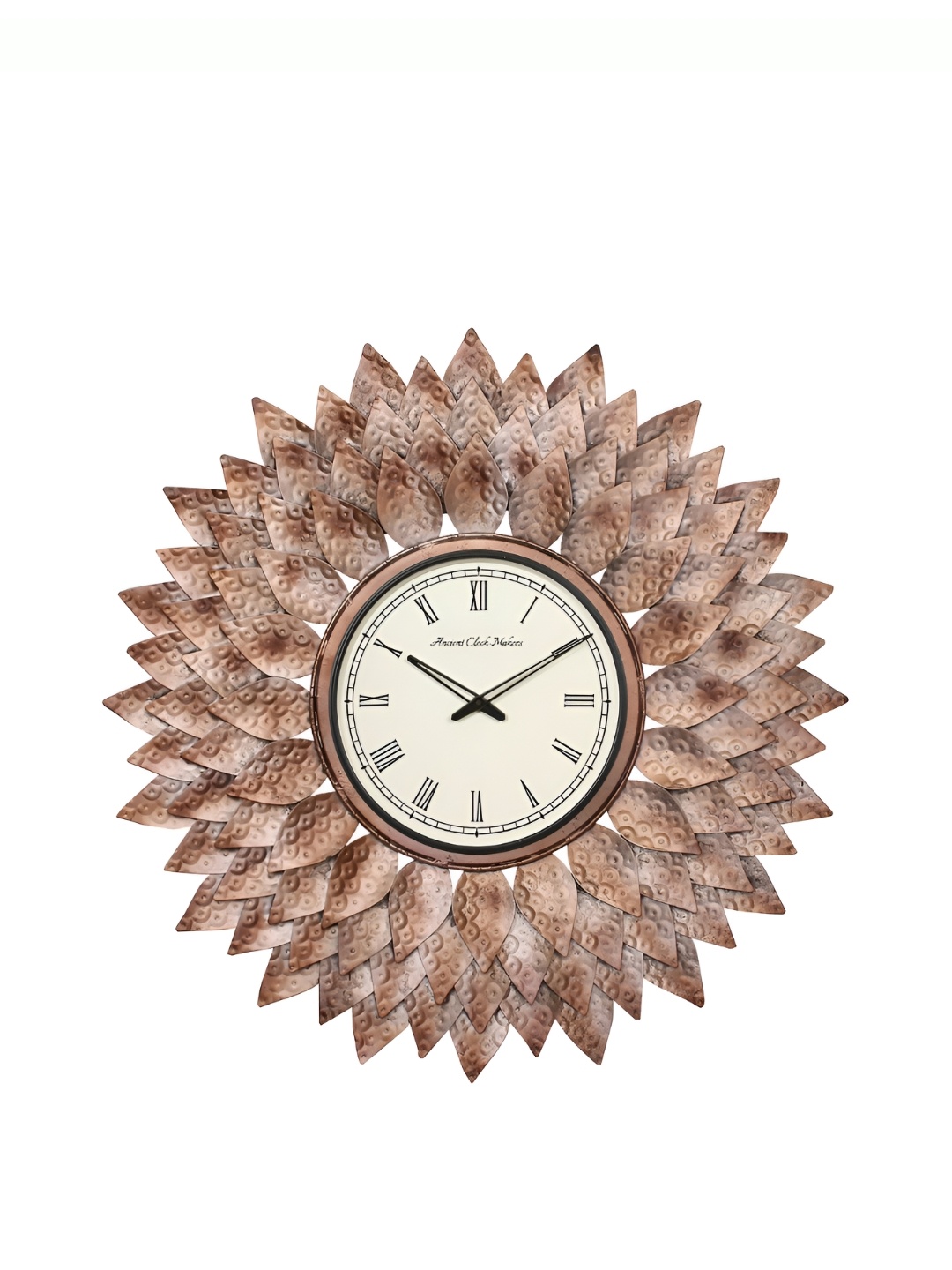 

Ancient Clock Makers Copper Toned Textured Round Traditional Analogue Wall Clock
