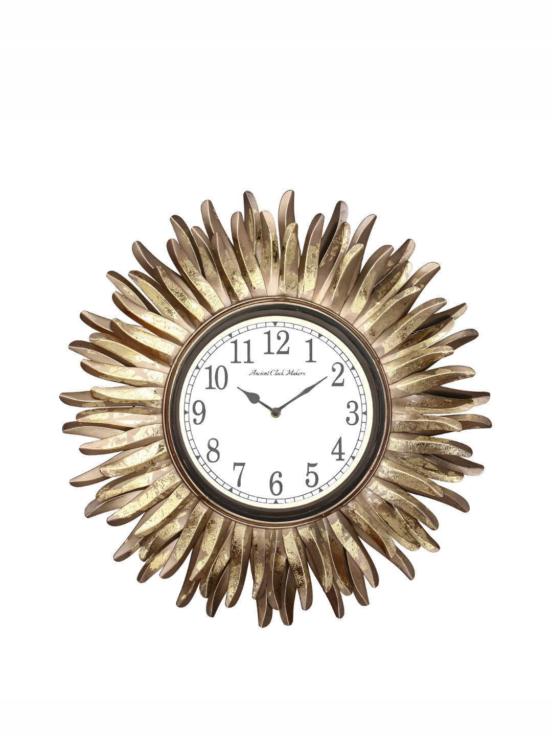 

Ancient Clock Makers Gold-Toned Textured Round Contemporary Wall Clock