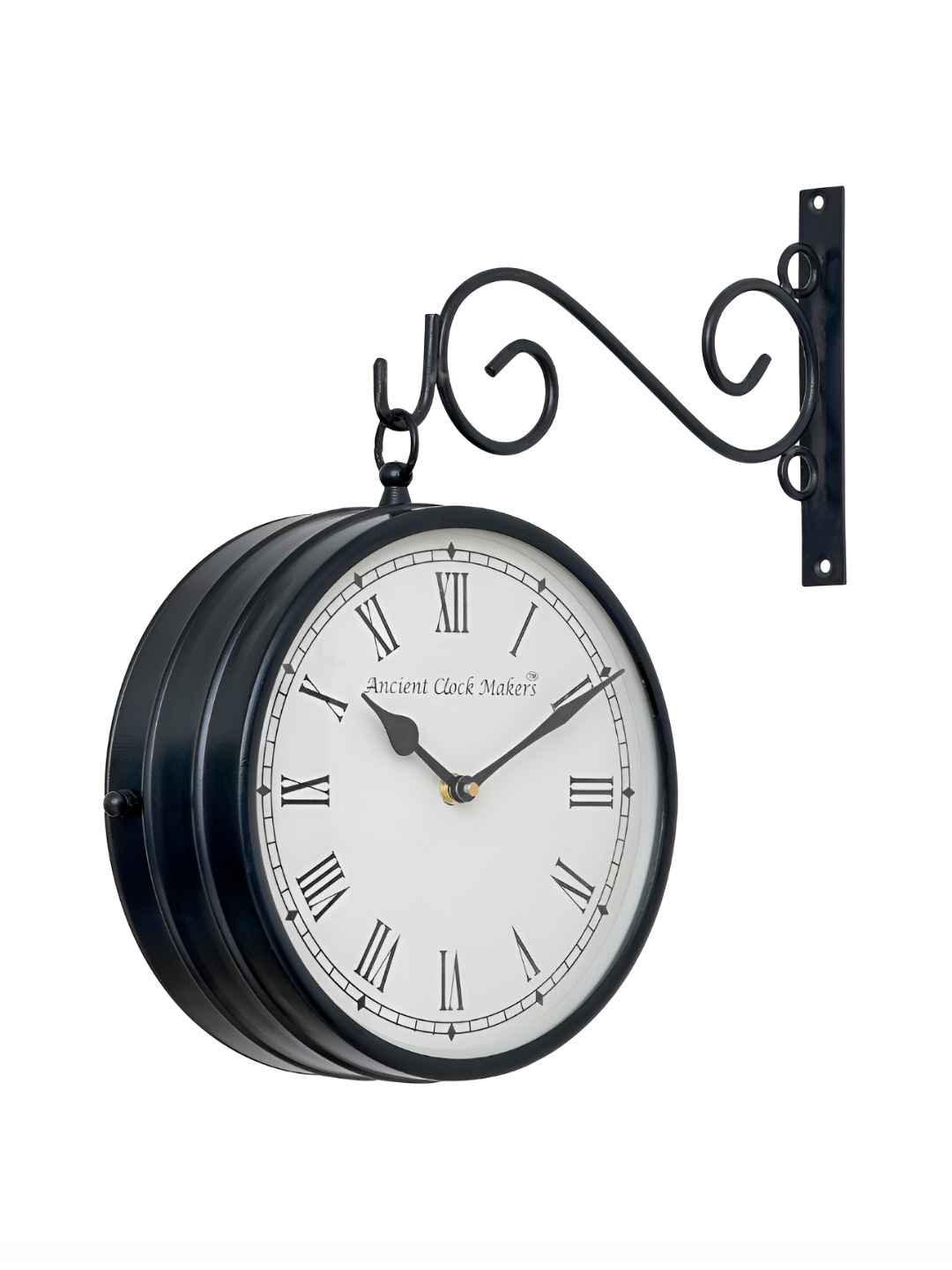 

Ancient Clock Makers Black & White Printed Round Traditional Wall Clock