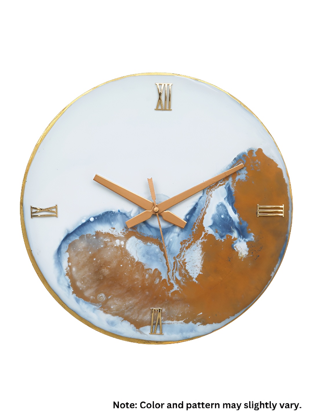 

Ancient Clock Makers White & Brown Colourblocked Round Contemporary Wall Clock