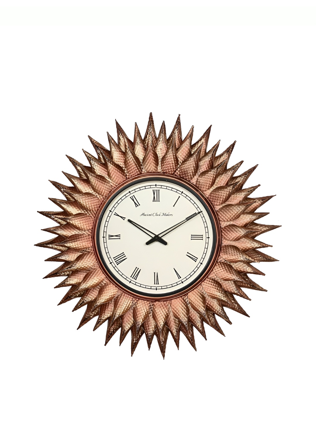 

Ancient Clock Makers Brown & White Printed Round Contemporary Wall Clock