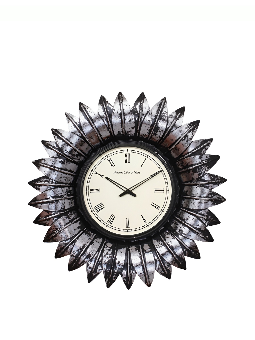 

Ancient Clock Makers Black Textured Round Traditional Wall Clock