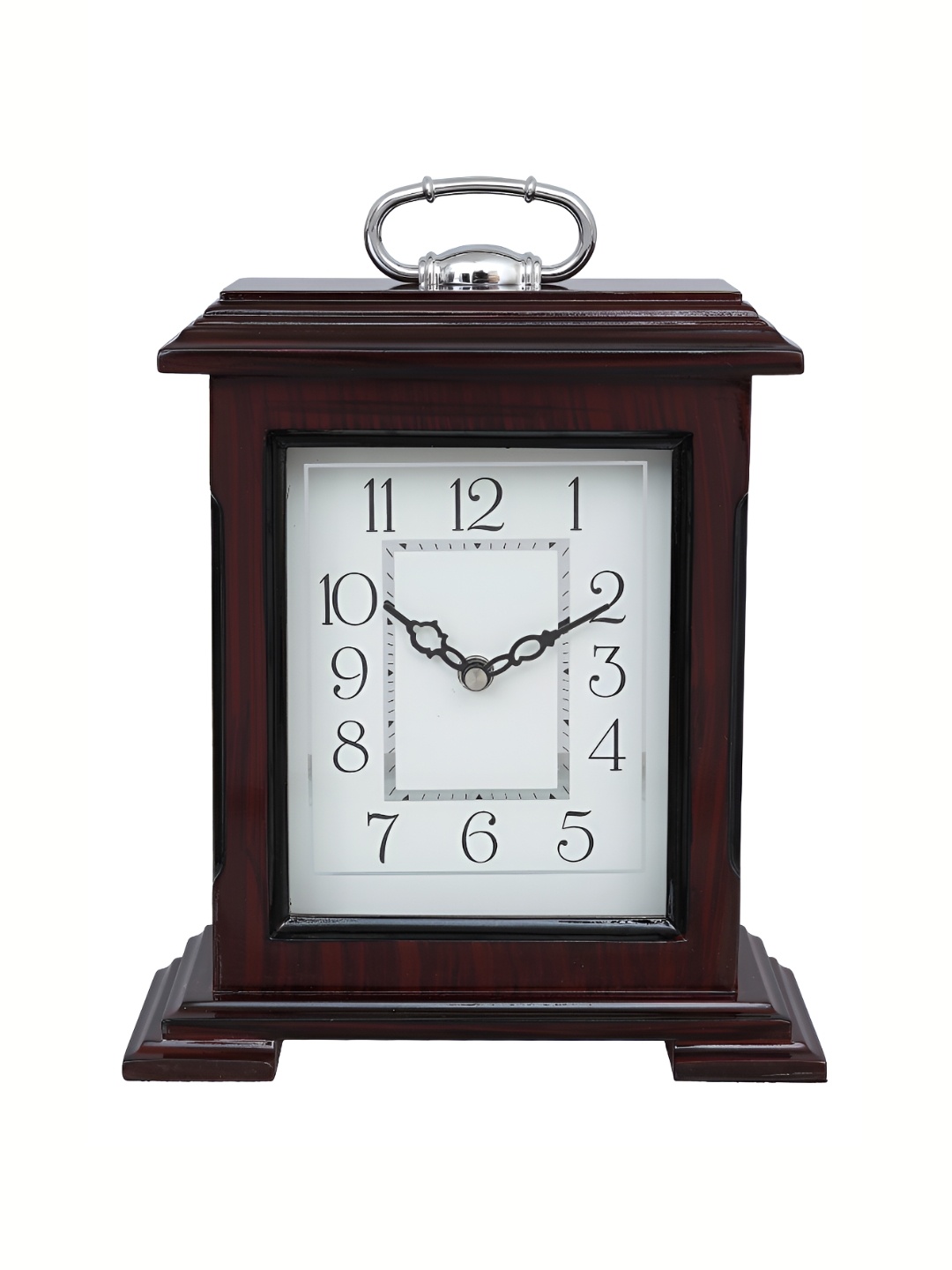 

Ancient Clock Makers Brown Rectangle Wooden Traditional Table Clock