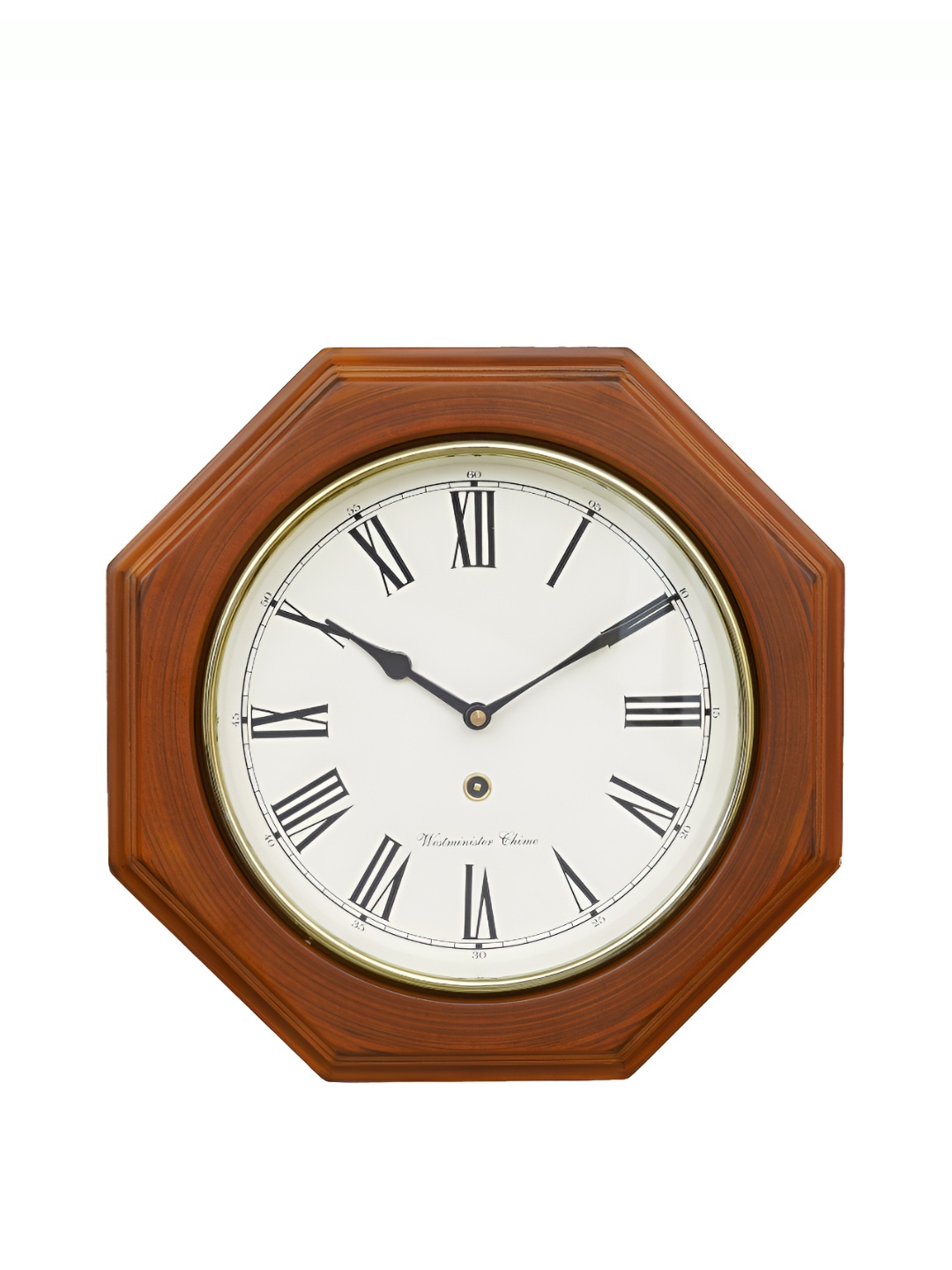 

Ancient Clock Makers Brown & White Round Textured Traditional Wall Clock