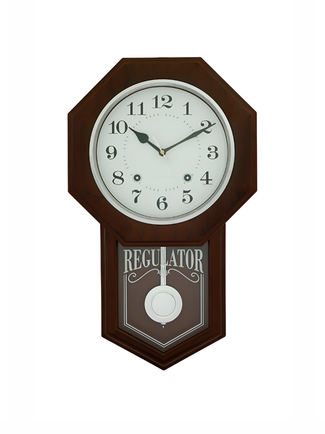 

Ancient Clock Makers Brown Solid Round Traditional Wall Clock