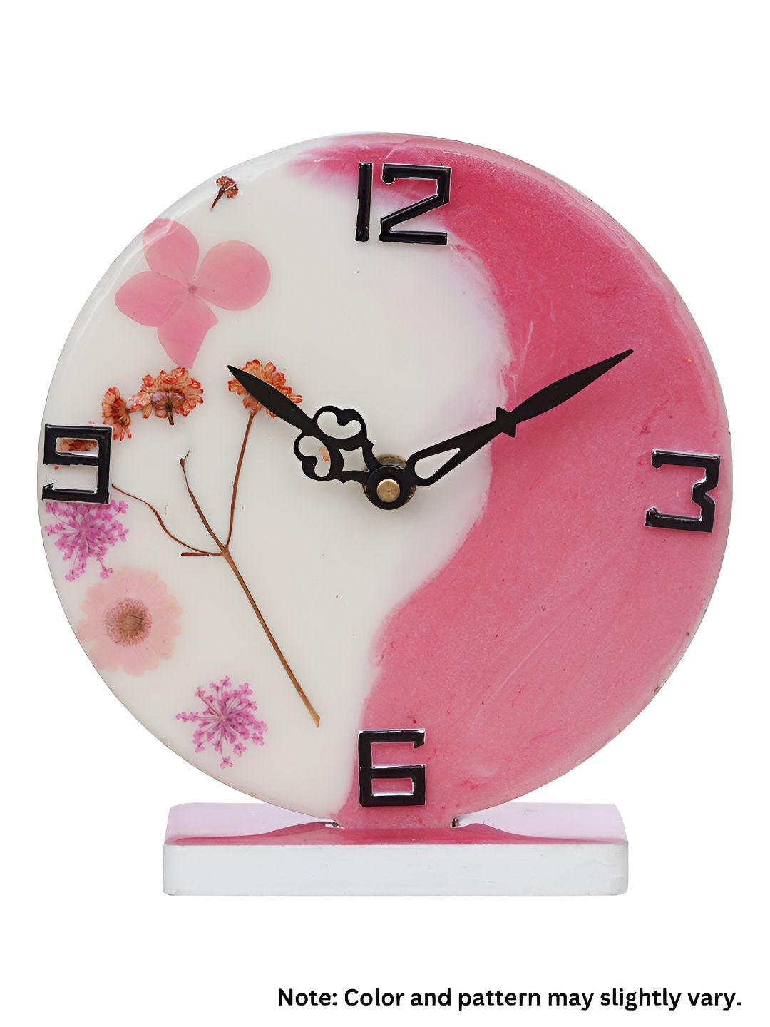 

Ancient Clock Makers White & Pink Round Contemporary Table Clock