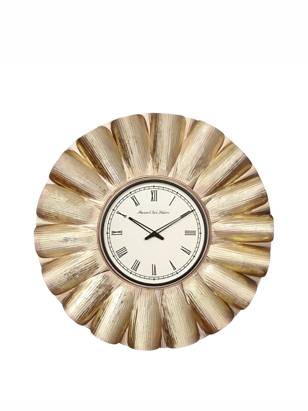 

Ancient Clock Makers Gold-Toned Metal Round Traditional Wall Clock