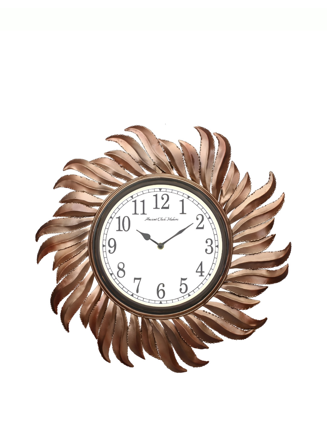 

Ancient Clock Makers Copper Toned Solid Round Traditional Wall Clock