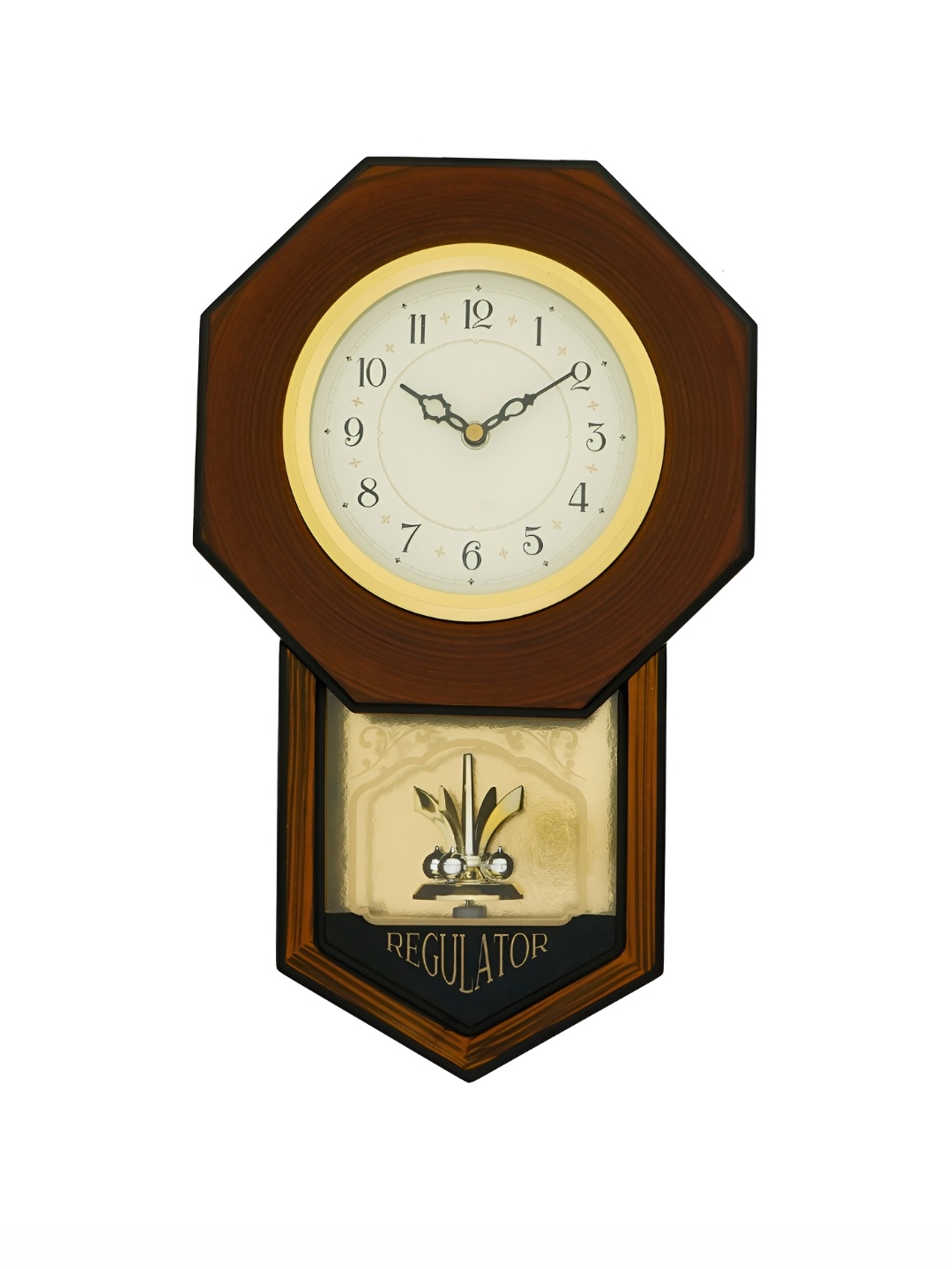 

Ancient Clock Makers Brown & Beige Traditional Pendulum Spherical Wall Clock