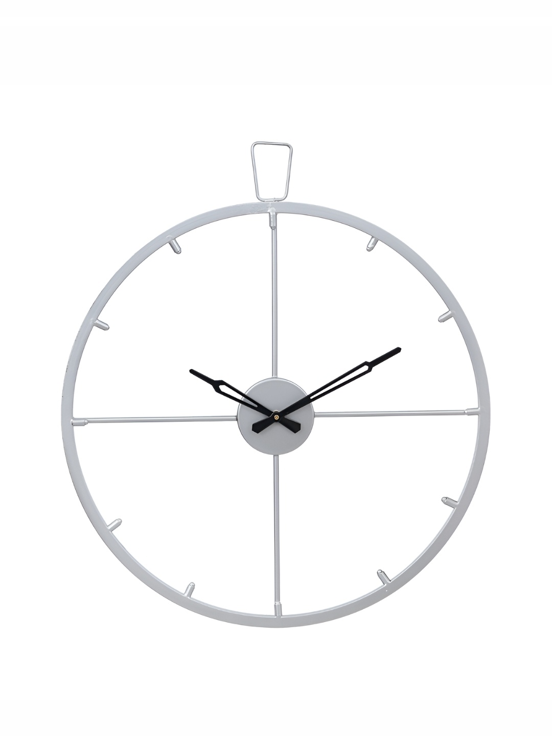 

Ancient Clock Makers Silver-Toned Round Metal Traditional Wall Clock