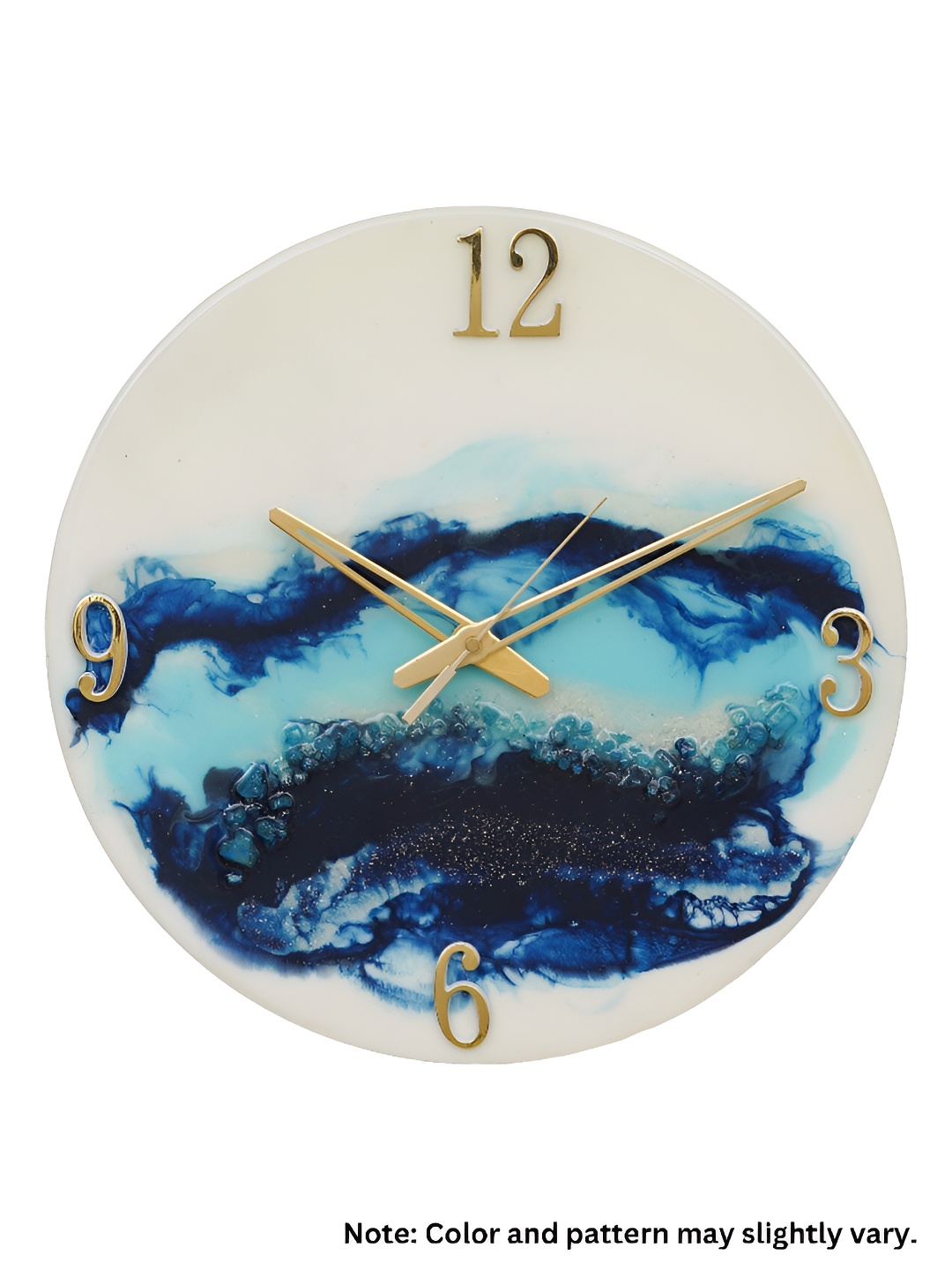 

Ancient Clock Makers Blue Printed Round Traditional Wall Clock, White