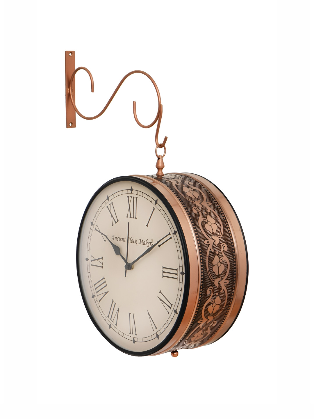 

Ancient Clock Makers Copper Toned Traditional Wall Clock