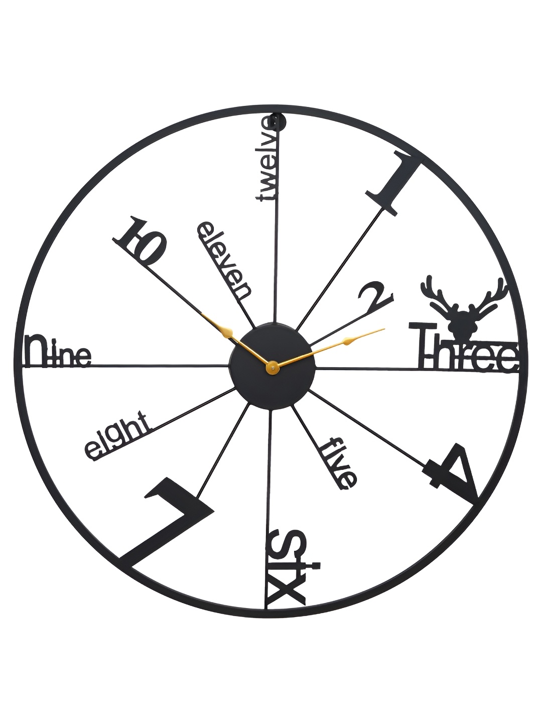 

Ancient Clock Makers Black & Gold Toned Textured Round Contemporary Wall Clock