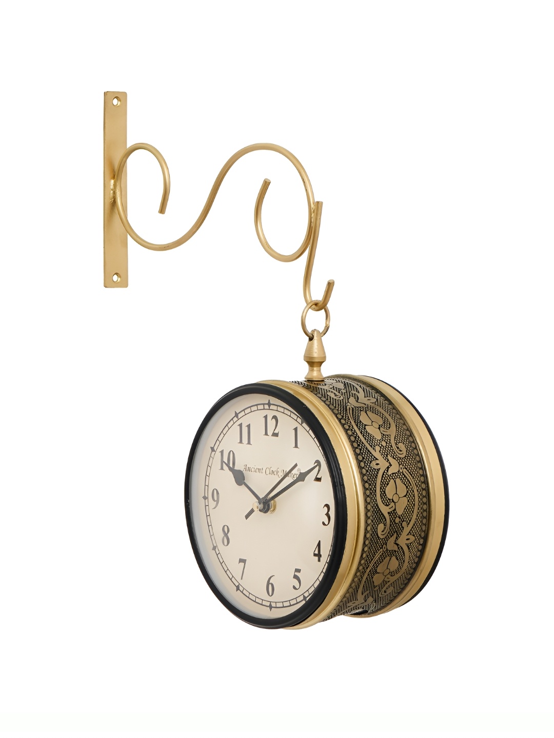 

Ancient Clock Makers Gold Toned & White Printed Round Contemporary Wall Clock