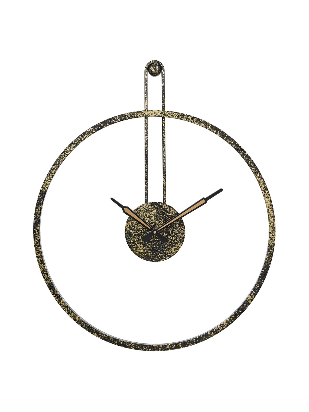 

Ancient Clock Makers Black & Gold Toned Metal Contemporary Round Analogue Wall Clock