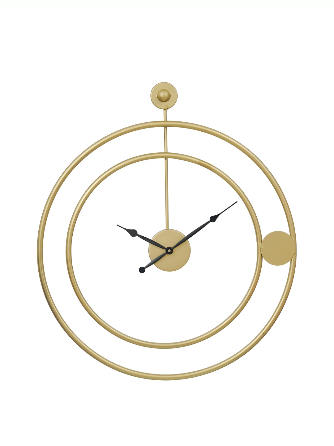 

Ancient Clock Makers Gold Toned & Black Textured RoundTraditional Wall Clock
