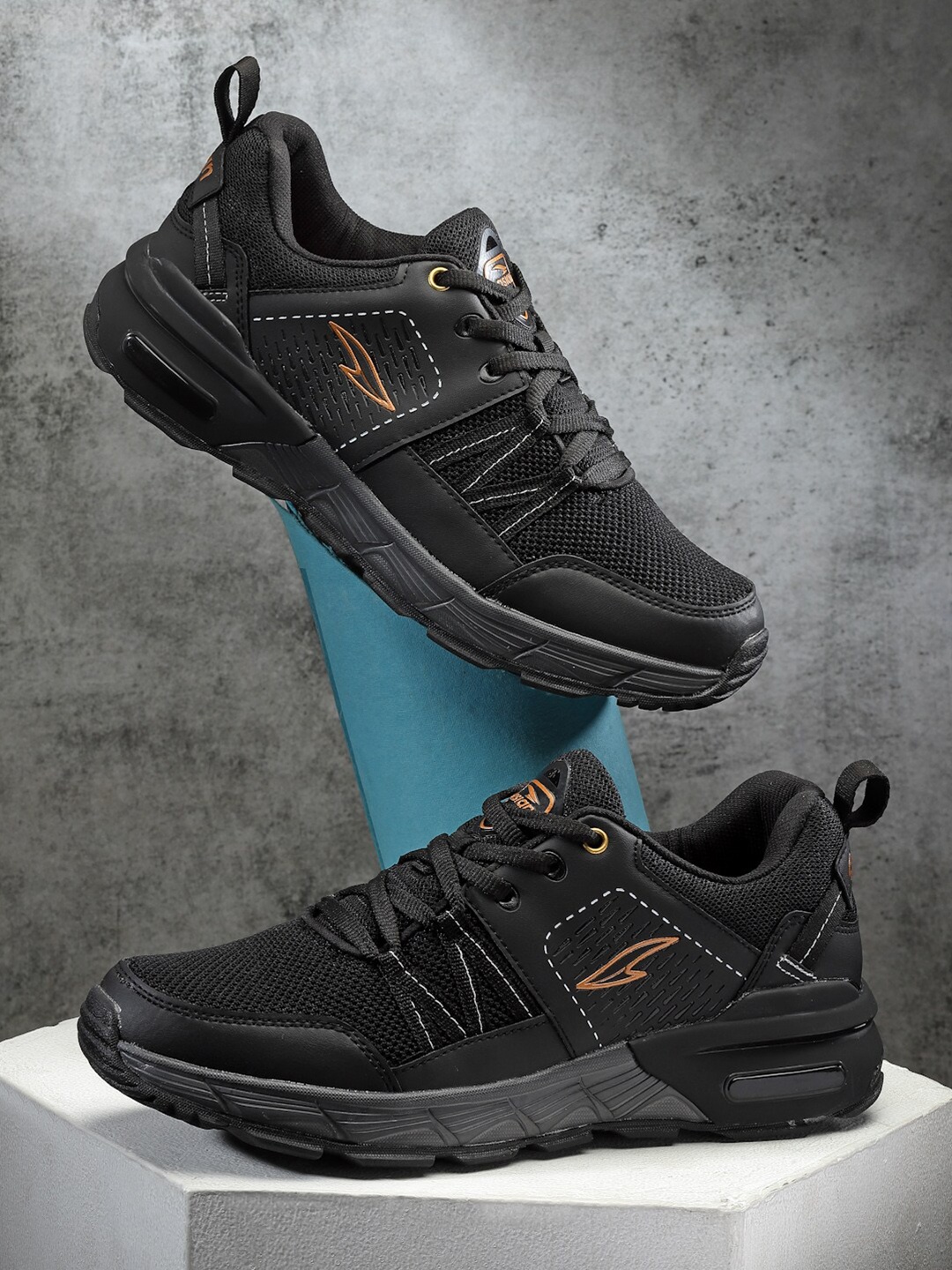 

ASIAN Men Mesh Running Shoes, Black